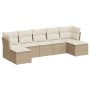 Set sofás de jardín 7 piezas y cojines ratán sintético beige de , Conjuntos de jardín - Ref: Foro24-3249867, Precio: 430,28 €...