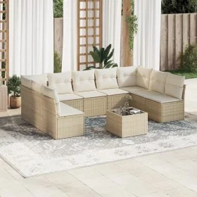 Juego de sofás jardín con cojines beige 10 pzas ratán sintético de , Conjuntos de jardín - Ref: Foro24-3249917, Precio: 622,5...