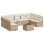 Juego de sofás jardín con cojines beige 10 pzas ratán sintético de , Conjuntos de jardín - Ref: Foro24-3249917, Precio: 633,3...