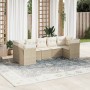 Set sofás de jardín 7 piezas y cojines ratán sintético beige de , Conjuntos de jardín - Ref: Foro24-3249957, Precio: 477,16 €...