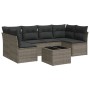 Set de sofás de jardín 7 piezas con cojines ratán PE gris de , Conjuntos de jardín - Ref: Foro24-3249239, Precio: 405,48 €, D...