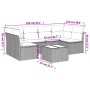 Set de sofás de jardín 7 piezas con cojines ratán PE gris de , Conjuntos de jardín - Ref: Foro24-3249239, Precio: 405,48 €, D...