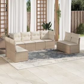 Juego de sofás de jardín con cojines beige 8 pzas ratán PE de , Conjuntos de jardín - Ref: Foro24-3249287, Precio: 492,17 €, ...