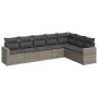 Set de sofás de jardín 7 piezas con cojines ratán PE gris de , Sofás modulares de exterior - Ref: Foro24-3251387, Precio: 450...