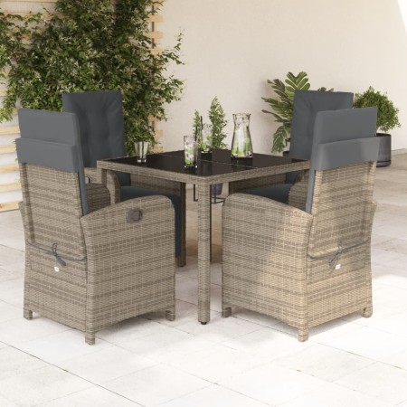 Set comedor de jardín 5 piezas con cojines ratán sintético gris de , Conjuntos de jardín - Ref: Foro24-3212463, Precio: 579,9...