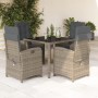 Set comedor de jardín 5 piezas con cojines ratán sintético gris de , Conjuntos de jardín - Ref: Foro24-3212463, Precio: 579,9...