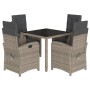 Set comedor de jardín 5 piezas con cojines ratán sintético gris de , Conjuntos de jardín - Ref: Foro24-3212463, Precio: 579,9...