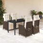 Set comedor de jardín 5 piezas y cojines ratán sintético marrón en Conjuntos de jardín | Comprar online en Foru.es