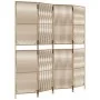 Biombo de 4 paneles ratán sintético beige by , Room dividers - Ref: Foro24-365395, Price: 119,80 €, Discount: %