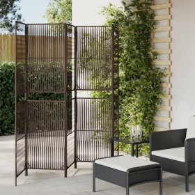 Biombo de 5 paneles ratán sintético marrón de , Divisores de ambientes - Ref: Foro24-365381, Precio: 149,98 €, Descuento: %