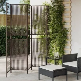Biombo de 5 paneles ratán sintético marrón de , Divisores de ambientes - Ref: Foro24-365397, Precio: 148,38 €, Descuento: %