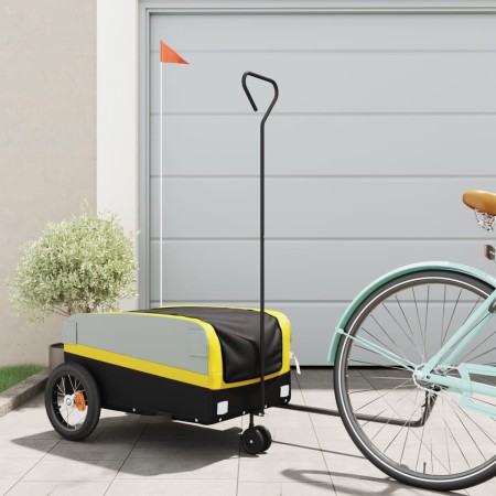 Remolque para bicicleta hierro negro y amarillo 30 kg de , Remolques para bicicletas - Ref: Foro24-94057, Precio: 77,48 €, De...