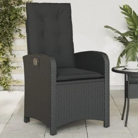 Sillón reclinable de jardín con cojines ratán sintético negro de , Sillas de jardín - Ref: Foro24-365161, Precio: 136,98 €, D...