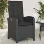 Sillón reclinable de jardín con cojines ratán sintético negro de , Sillas de jardín - Ref: Foro24-365161, Precio: 116,10 €, D...