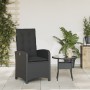 Sillón reclinable de jardín con cojines ratán sintético negro de , Sillas de jardín - Ref: Foro24-365161, Precio: 116,10 €, D...