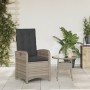 Sillón reclinable de jardín con cojines ratán sintético gris de , Sillas de jardín - Ref: Foro24-365163, Precio: 121,13 €, De...