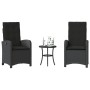 Mesita y sillas con cojines 3 piezas ratán sintético negro de , Conjuntos de jardín - Ref: Foro24-365177, Precio: 266,14 €, D...