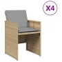 Sillones jardín con cojines 4 uds ratán sintético beige mezcla de , Sillas de jardín - Ref: Foro24-364938, Precio: 206,16 €, ...