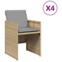 Sillones jardín con cojines 4 uds ratán sintético beige mezcla de , Sillas de jardín - Ref: Foro24-364938, Precio: 180,58 €, ...