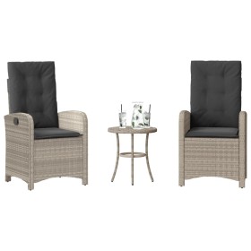 Sillas y mesita de jardín 3 piezas ratán sintético cojín gris de , Conjuntos de jardín - Ref: Foro24-365182, Precio: 270,01 €...