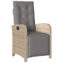 Sillón reclinable de jardín con reposapiés ratán PE beige mixto de , Sillas de jardín - Ref: Foro24-365189, Precio: 136,63 €,...