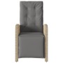 Sillón reclinable de jardín con reposapiés ratán PE beige mixto de , Sillas de jardín - Ref: Foro24-365189, Precio: 136,63 €,...