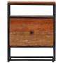 Mesita de noche de madera maciza reciclada y acero 40x30x50 cm de vidaXL, Mesitas de noche - Ref: Foro24-282725, Precio: 72,7...