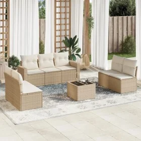 Gartensofagarnitur mit beigen Kissen, 8-teilig, aus PE-Rattan. von , Modulare Sofas für den Außenbereich - Ref: Foro24-325117...