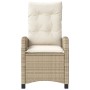 Silla de jardín reclinable con cojines ratán sintético beige de , Sillas de jardín - Ref: Foro24-365212, Precio: 127,44 €, De...