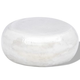 Mesa de centro redonda de aluminio martillado plateada en Mesas de centro | Comprar online en Foru.es