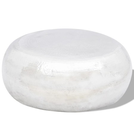 Mesa de centro redonda de aluminio martillado plateada en Mesas de centro | Comprar online en Foru.es