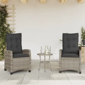 Sillones reclinable jardín y cojines 2 uds ratán sintético gris de , Sillas de jardín - Ref: Foro24-365219, Precio: 293,33 €,...