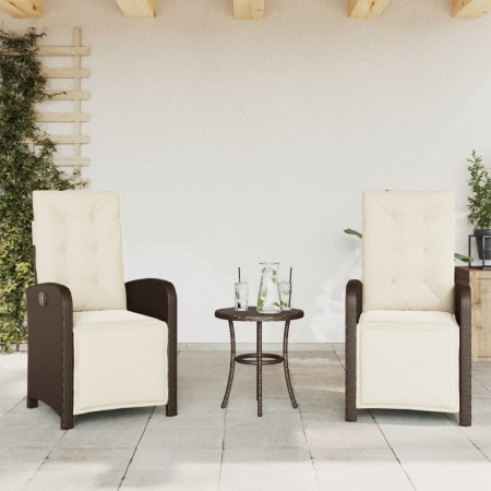 Sillones reclinables jardín y reposapiés 2 uds ratán PE marrón de , Sillas de jardín - Ref: Foro24-365194, Precio: 242,10 €, ...