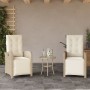 Sillones reclinables jardín con reposapiés 2 uds ratán PE beige de , Sillas de jardín - Ref: Foro24-365196, Precio: 264,95 €,...