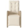 Sillones reclinables jardín con reposapiés 2 uds ratán PE beige de , Sillas de jardín - Ref: Foro24-365196, Precio: 264,95 €,...
