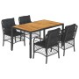 Set de muebles jardín 5 pzas con cojines ratán sintético negro de , Conjuntos de jardín - Ref: Foro24-3212044, Precio: 483,30...