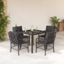 Set de muebles jardín 5 pzas con cojines ratán sintético negro de , Conjuntos de jardín - Ref: Foro24-3212025, Precio: 420,96...