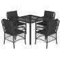 Set de muebles jardín 5 pzas con cojines ratán sintético negro de , Conjuntos de jardín - Ref: Foro24-3212025, Precio: 420,96...