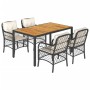 Set de muebles jardín 5 pzas con cojines ratán sintético negro de , Conjuntos de jardín - Ref: Foro24-3212038, Precio: 491,93...