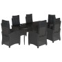 Set de comedor de jardín 7 pzas y cojines ratán sintético negro de , Conjuntos de jardín - Ref: Foro24-3212749, Precio: 1,00 ...