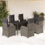 Set comedor jardín 7 pzas y cojines ratán sintético gris de , Conjuntos de jardín - Ref: Foro24-3212789, Precio: 994,22 €, De...