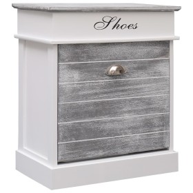 Mueble zapatero de madera de Paulownia gris 50x28x58 cm de vidaXL, Zapateros y organizadores de calzado - Ref: Foro24-284081,...