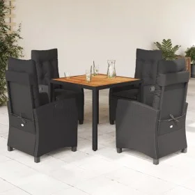 Set de muebles jardín 5 pzas con cojines ratán sintético negro de , Conjuntos de jardín - Ref: Foro24-3212664, Precio: 727,68...