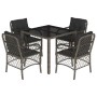 Set comedor de jardín 5 piezas con cojines ratán sintético gris de , Conjuntos de jardín - Ref: Foro24-3212031, Precio: 441,9...