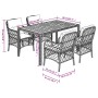 Set comedor de jardín 5 piezas con cojines ratán sintético gris de , Conjuntos de jardín - Ref: Foro24-3212050, Precio: 495,4...