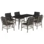 Garden dining set 7 pieces and gray synthetic rattan cushions by , Garden sets - Ref: Foro24-3212129, Price: 757,68 €, Discou...