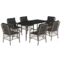 Set comedor jardín 7 pzas y cojines ratán sintético gris de , Conjuntos de jardín - Ref: Foro24-3212129, Precio: 771,59 €, De...