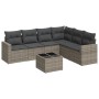 Set de sofás de jardín 7 piezas con cojines ratán PE gris de , Sofás modulares de exterior - Ref: Foro24-3251357, Precio: 441...