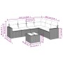 Set de sofás de jardín 7 piezas con cojines ratán PE gris de , Sofás modulares de exterior - Ref: Foro24-3251357, Precio: 441...