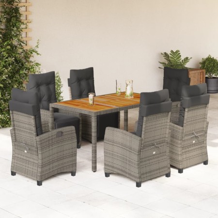 Set comedor jardín 7 pzas y cojines ratán sintético gris de , Conjuntos de jardín - Ref: Foro24-3212915, Precio: 916,26 €, De...